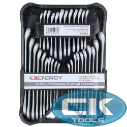 ZESTAW KLUCZY PŁASKO-OCZKOWYCH CALOWYCH 1/4"-5/8" + METRYCZNYCH 6-18mm 32ele.